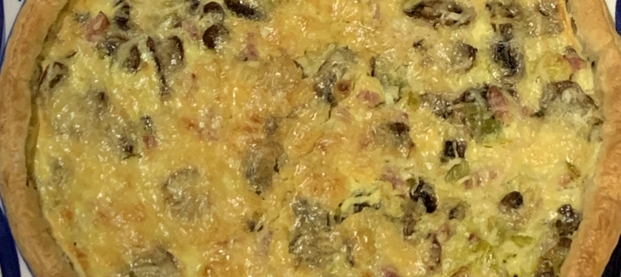 QUICHE DE PUERROS, BACON Y CHAMPIÑONES by THERMOMIX