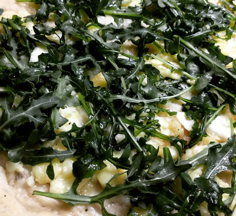 Pizza de queso con rúcula, THERMOMIX