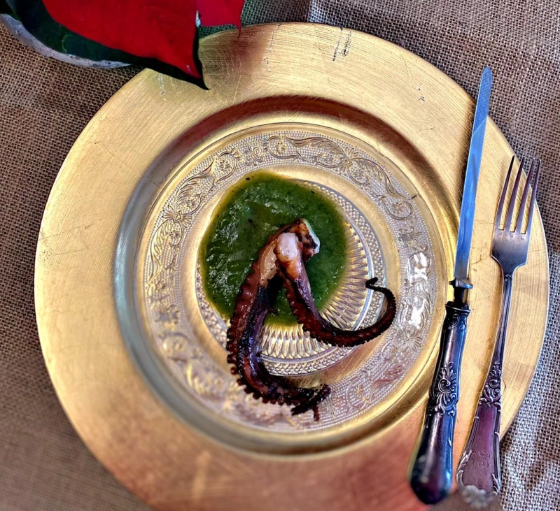 PULPO Y CREMA DE CALABACÁN