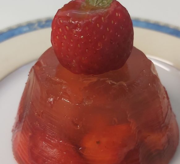 Fresas en gelatina de Té