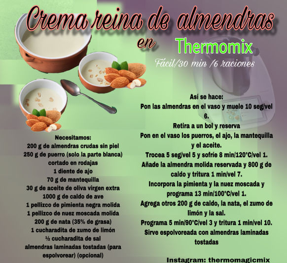 CREMA REINA DE ALMENDRAS EN Thermomix® 