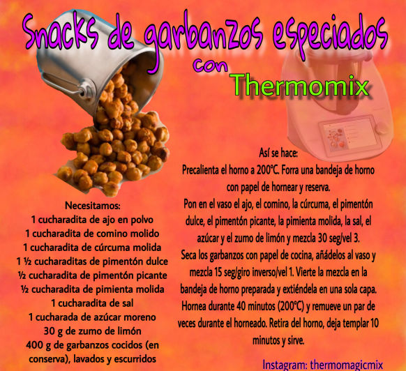 SNACKS DE GARBANZOS ESPECIADOS CON Thermomix® 