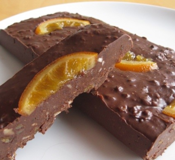 Turrón con thermomix: turrón de chocolate con naranja confitada